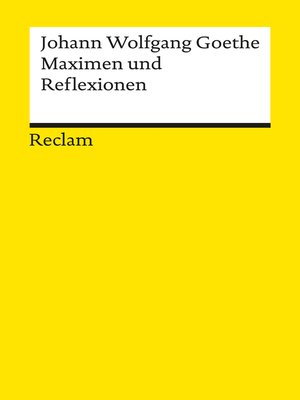 cover image of Maximen und Reflexionen